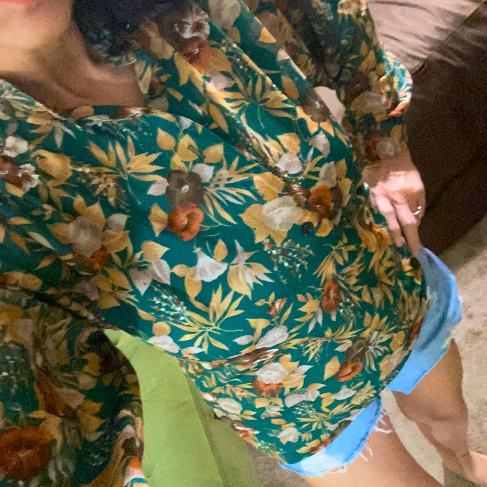 Green Floral Koret Blouse